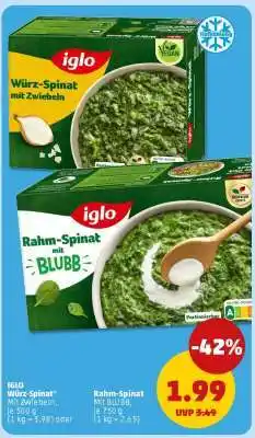 PENNY Rahm-Spinat mit BLUBB Angebot