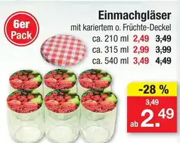 Zimmermann Einmachgläser ca. 210 ml Angebot