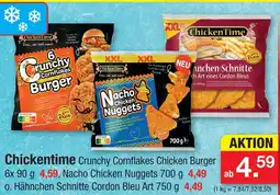 Zimmermann Chickentime crunchy cornflakes chicken burger Angebot