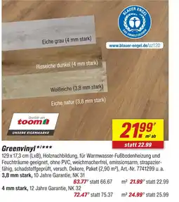 toom Baumarkt Toom greenvinyl eiche grau Angebot