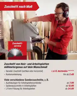 toom Baumarkt Zuschnitt von holz- und arbeitsplatten millimetergenau auf dein wunschmaß Angebot