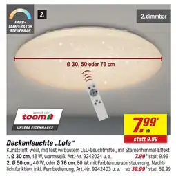 toom Baumarkt Deckenleuchte „lola“ ø 30 cm Angebot