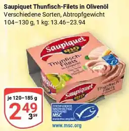 Globus Saupiquet Thunfisch-Filets in Olivenöl Angebot