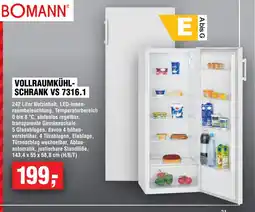Handelshof BOMANN VOLLRAUMKÜHL- SCHRANK VS 7316.1 Angebot