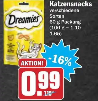 AEZ Dreamies Katzensnacks 60g Angebot