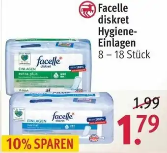 Rossmann Facelle diskret Hygiene Einlagen 8-18 Stück Angebot