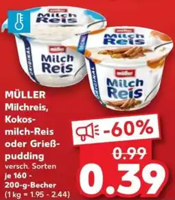 Kaufland Müller milchreis, kokosmilch-reis oder grießpudding Angebot