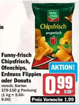 HIT Funny-frisch Chipsfrisch, Ofenchips, Erdnuss Flippies oder Donuts Angebot
