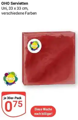 Globus OHO Servietten Angebot