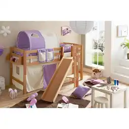 Netto Marken-Discount TiCAA Hochbett mit Rutsche Podestbett Tino Buche Natur Classic teilbar mit Farbauswahl Angebot