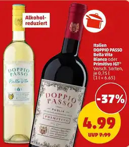 PENNY Italien DOPPIO PASSO Bella Vita Bianco oder Primitivo IGT Angebot