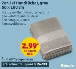 PENNY Bench 2er-Set Handtücher, grau Angebot
