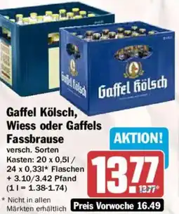 HIT Gaffel Kölsch, Wiess oder Gaffels Fassbrause Angebot
