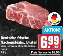 HIT Deutsche frische Nackensteaks, Braten Angebot