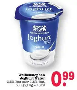 Scheck-in-Center Weihenstephan Joghurt natur Angebot