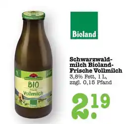 Scheck-in-Center Schwarzwaldmilch Bioland-Frische Vollmilch Angebot