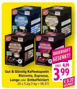 Scheck-in-Center Gut & Günstig Kaffeekapseln Angebot