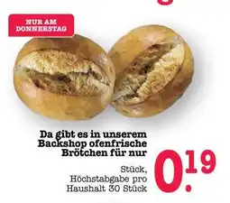 Scheck-in-Center Brötchen Angebot