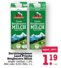 Scheck-in-Center Berchtesgadener Land Frische Bergbauern-Milch Angebot