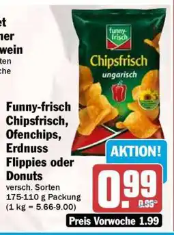 HIT Funny-frisch Chipsfrisch, Ofenchips, Erdnuss Flippies oder Donuts Angebot