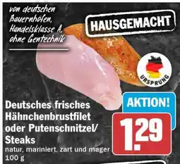 HIT Deutsches frisches Hähnchenbrustfilet oder Putenschnitzel/Steaks Angebot
