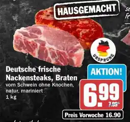 HIT Deutsche frische Nackensteaks, Braten Angebot