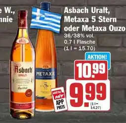 HIT Asbach Uralt, Metaxa 5 Stern oder Metaxa Ouzo Angebot