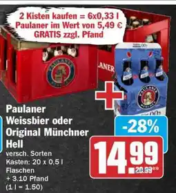 HIT Paulaner Weissbier oder Original Münchner Hell Angebot