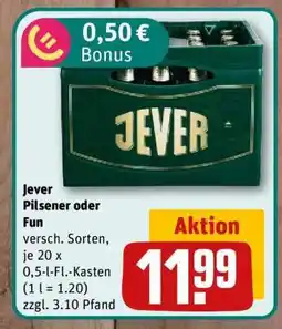nahkauf JEVER Pilsener oder Fun Angebot