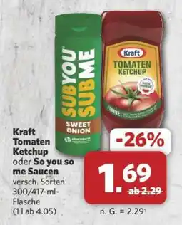 Combi Kraft Tomaten Ketchup oder So you so me Saucen Angebot
