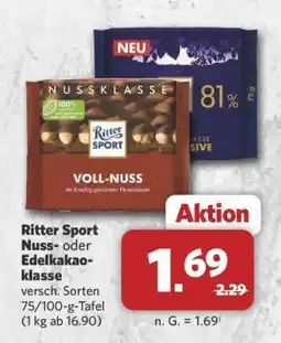 Combi Ritter Sport Nuss- oder Edelkakaoklasse Angebot