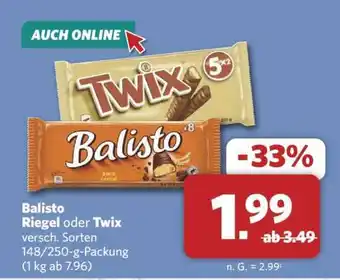 Combi Balisto Riegel oder Twix Angebot