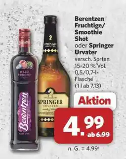 Combi Berentzen Fruchtige/Smoothie Shot oder Springer Urvater Angebot