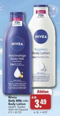 Combi Nivea Body Milk oder Body Lotion Angebot