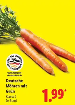 Lidl Deutsche Möhren mit Grün Angebot