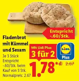 Lidl Fladenbrot mit Kümmel und Sesam Angebot