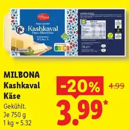 Lidl MILBONA Kashkaval Käse Angebot