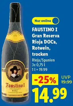 Lidl FAUSTINO I Gran Reserva Rioja DOCa, Rotwein, trocken Angebot
