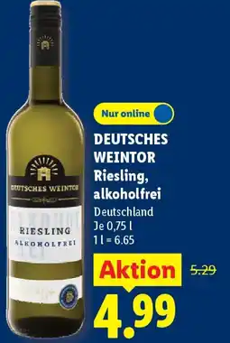 Lidl DEUTSCHES WEINTOR Riesling, alkoholfrei Angebot