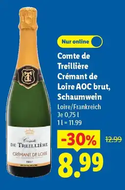 Lidl Comte de Treillière Crémant de Loire AOC brut, Schaumwein Angebot