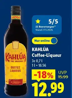 Lidl KAHLUA Coffee-Liqueur Angebot