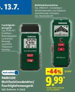 Lidl PARKSIDE Multifunktionsdetektor/ Feuchtigkeitsmessgerät Angebot