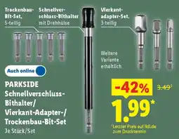 Lidl PARKSIDE Schnellverschluss Bithalter/ Vierkant-Adapter/ Trockenbau-Bit-Set Angebot
