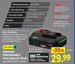 Lidl PARKSIDE PERFORMANCE Smart-Akku 20 V/4 Ah Angebot