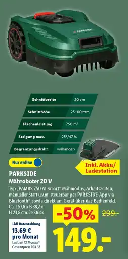 Lidl PARKSIDE Mähroboter 20 V Angebot