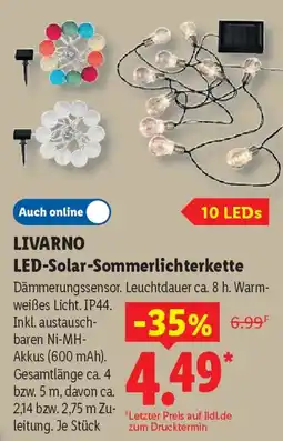 Lidl LIVARNO LED-Solar-Sommerlichterkette Angebot
