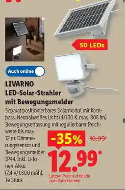 Lidl LIVARNO LED-Solar-Strahler mit Bewegungsmelder Angebot