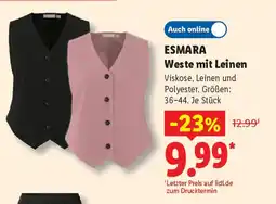 Lidl ESMARA Weste mit Leinen Angebot