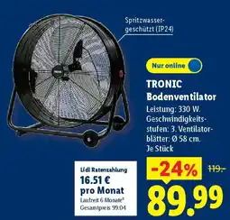 Lidl TRONIC Bodenventilator Angebot