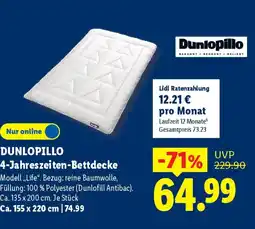 Lidl DUNLOPILLO 4-Jahreszeiten-Bettdecke Angebot